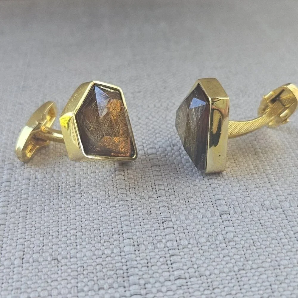 Men Jewelry Cufflinks Gold Tone Fashion Jewelry Shirt Cuff Stud Cuff links New